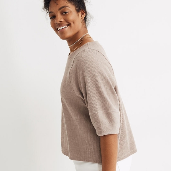 Madewell Ottoman jacquard button back top - Picture 2 of 9